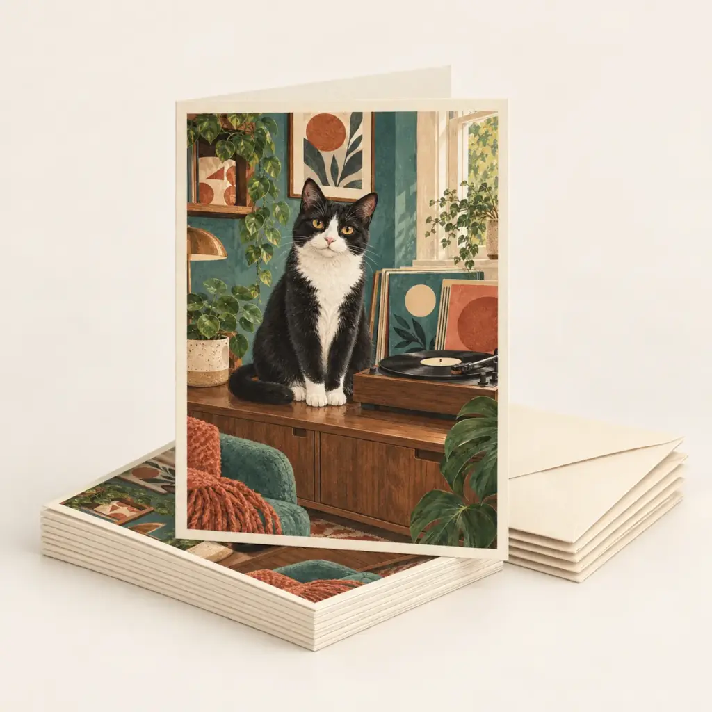 The Record Collector — greeting card pack